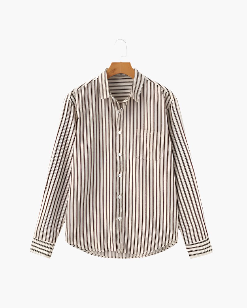 Gestreiftes Herrenhemd Beige 4