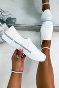 Slip-On-Sneaker Weiß mit Kristallbesatz