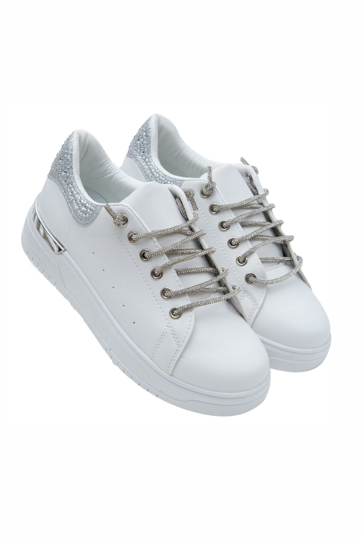 Glitzernde Sneaker in Weiß für Damen 5