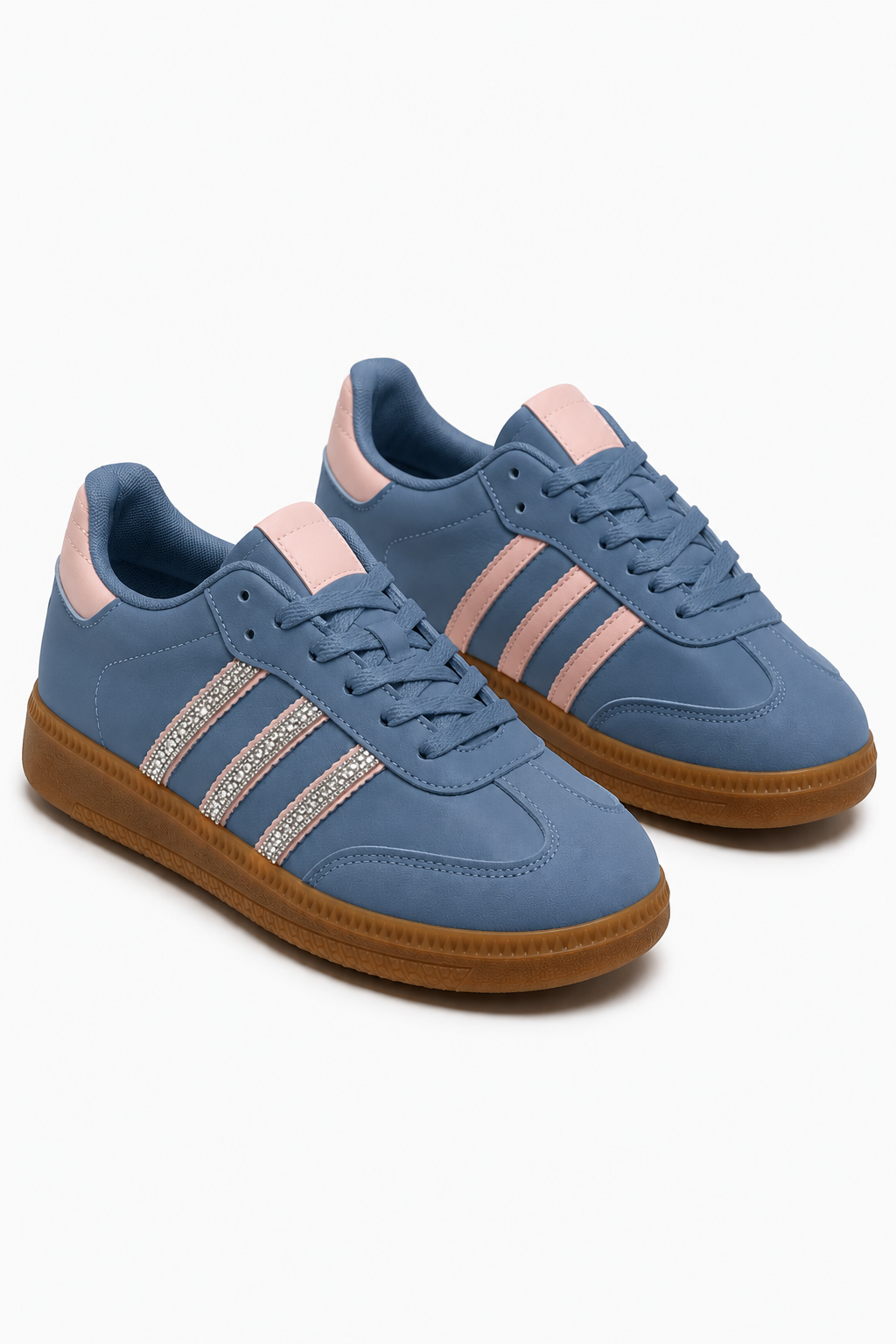 Sneaker Blau mit Glitzerstreifen 4