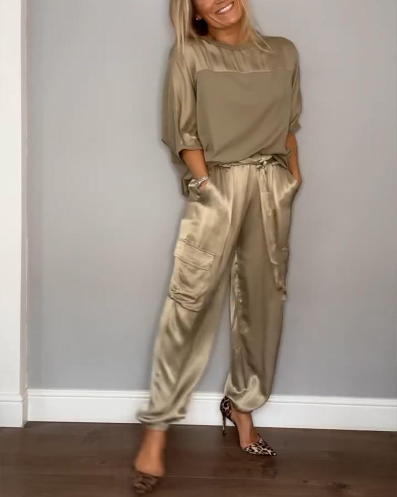 Luxuriöses Satin Co-Ord Set für Frauen von Isabella Moretti