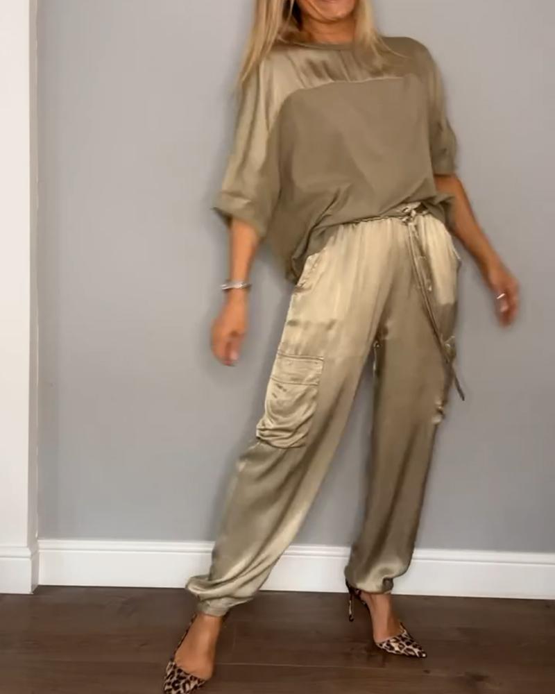 Luxuriöses Satin Co-Ord Set für Frauen von Isabella Moretti 2