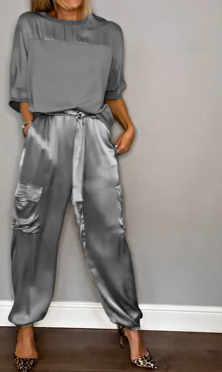 Luxuriöses Satin Co-Ord Set für Frauen von Isabella Moretti 6