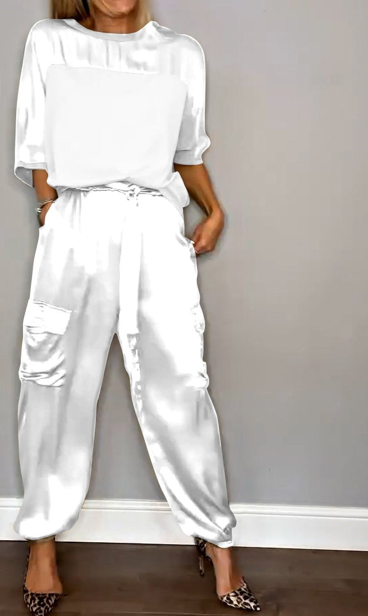 Luxuriöses Satin Co-Ord Set für Frauen von Isabella Moretti 9