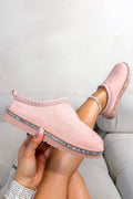 Kristall Tazgirl Kunstfell gefütterte Clogs Slipper in Rosa