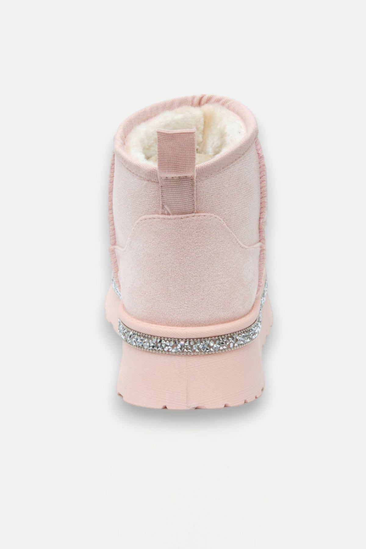 Kristallbesatz Plattform Ultra Mini Snugg Boots in Baby Rosa 7