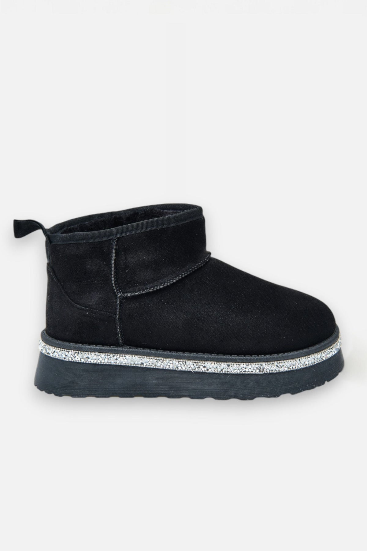Kristallbesatz Plattform Ultra Mini Snugg Boots in Schwarz 5