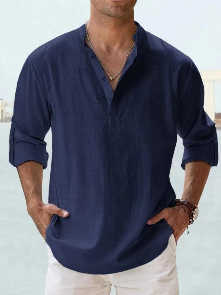 Herren Freizeithemd Blau 2