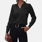 Elegante Bürobluse für Frauen mit minimalistischem Design und V-Ausschnitt. 2