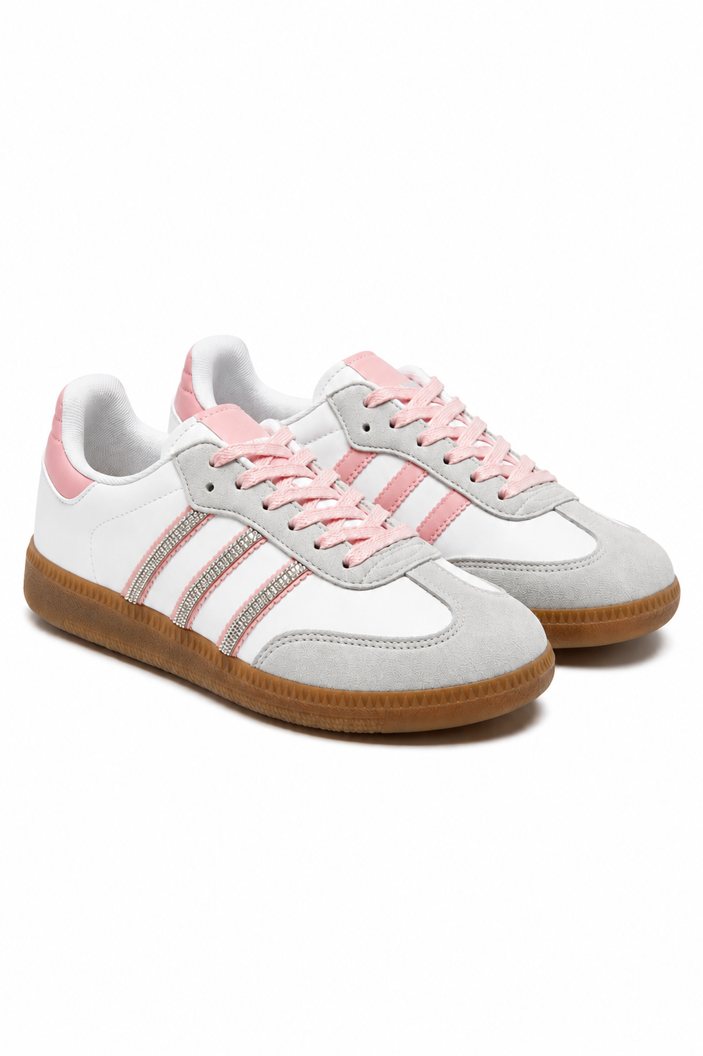 Sneaker Pink mit Kristallstreifen, modisch und elegant 3