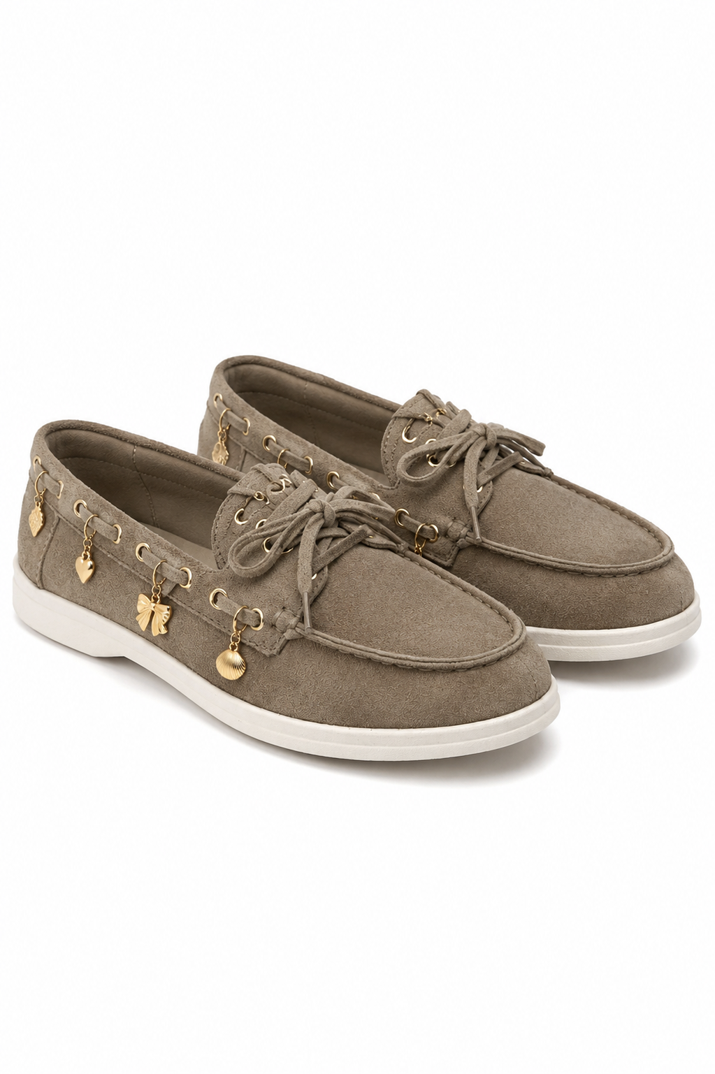 Elegante Samt Charme Luxe Schnürloafers in Mocha für Damen. 3