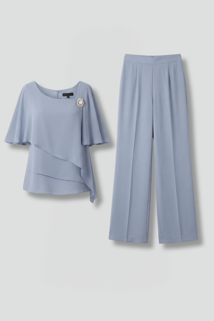 Elegantes zweiteiliges Set für Frauen in Blau 2