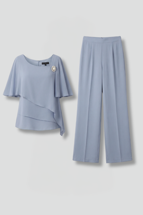 Elegantes zweiteiliges Set für Frauen in Blau 2