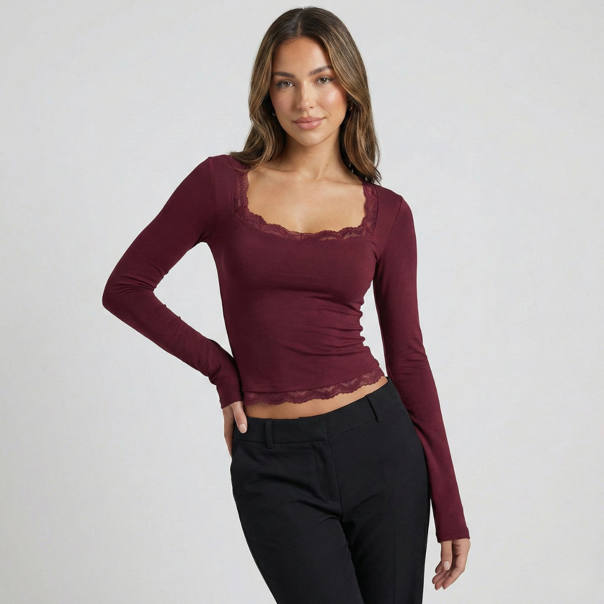 Elegantes Langarmshirt für Frauen in verschiedenen Farben.