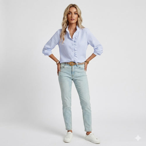 Weiche Rüschendetail Bluse mit Eleganter Texturierte Ausführung für Frauen