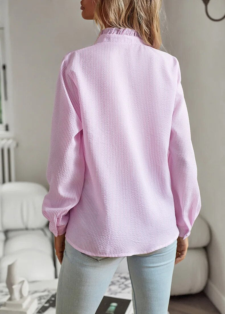 Weiche Rüschendetail Bluse mit Eleganter Texturierte Ausführung für Frauen 10