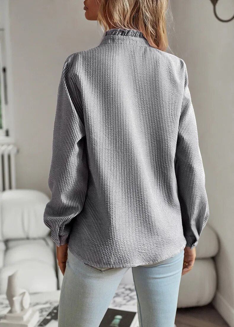 Weiche Rüschendetail Bluse mit Eleganter Texturierte Ausführung für Frauen 8