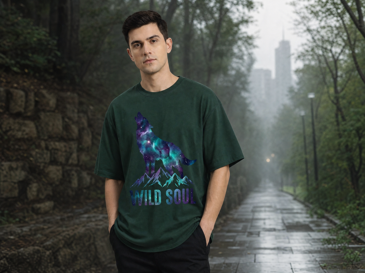 Wilde Seele Oversized Streetwear T-Shirt – Lifestyle-Aufnahme