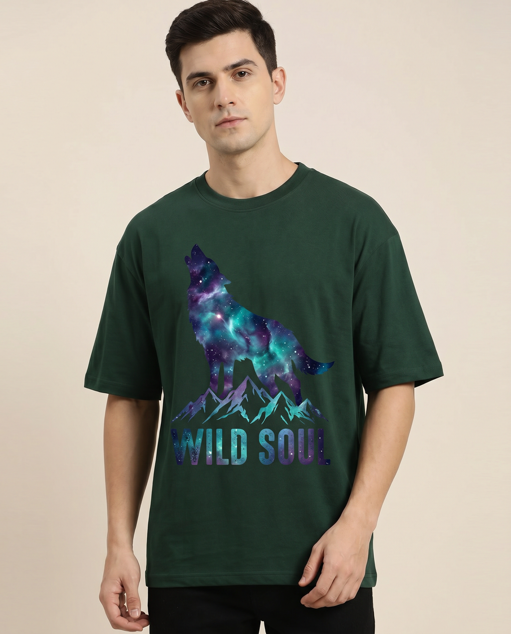 Wilde Seele Oversized Streetwear T-Shirt, Vorderansicht – Pursesnet